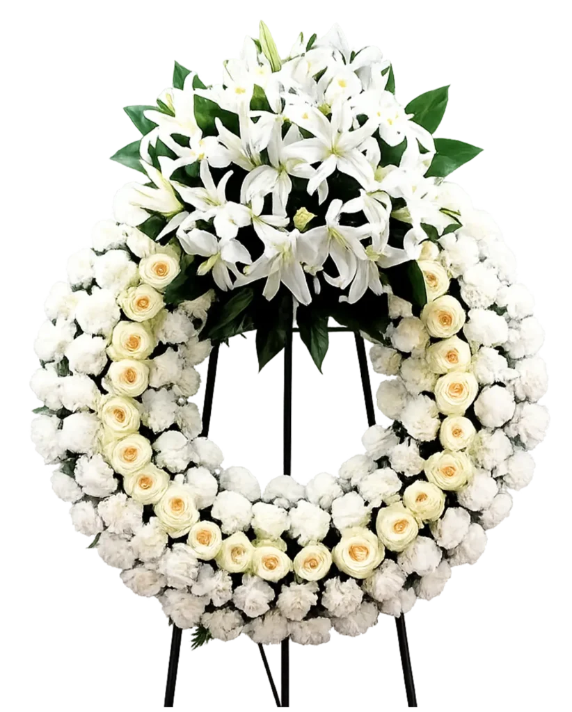 corona-para-funeral-pamplona-colores-blancos-lirios